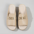 Women's Orthopedic Slip-On Sandals Buckle Detail Block Heel Casual Summer – Kylie - Lolly 