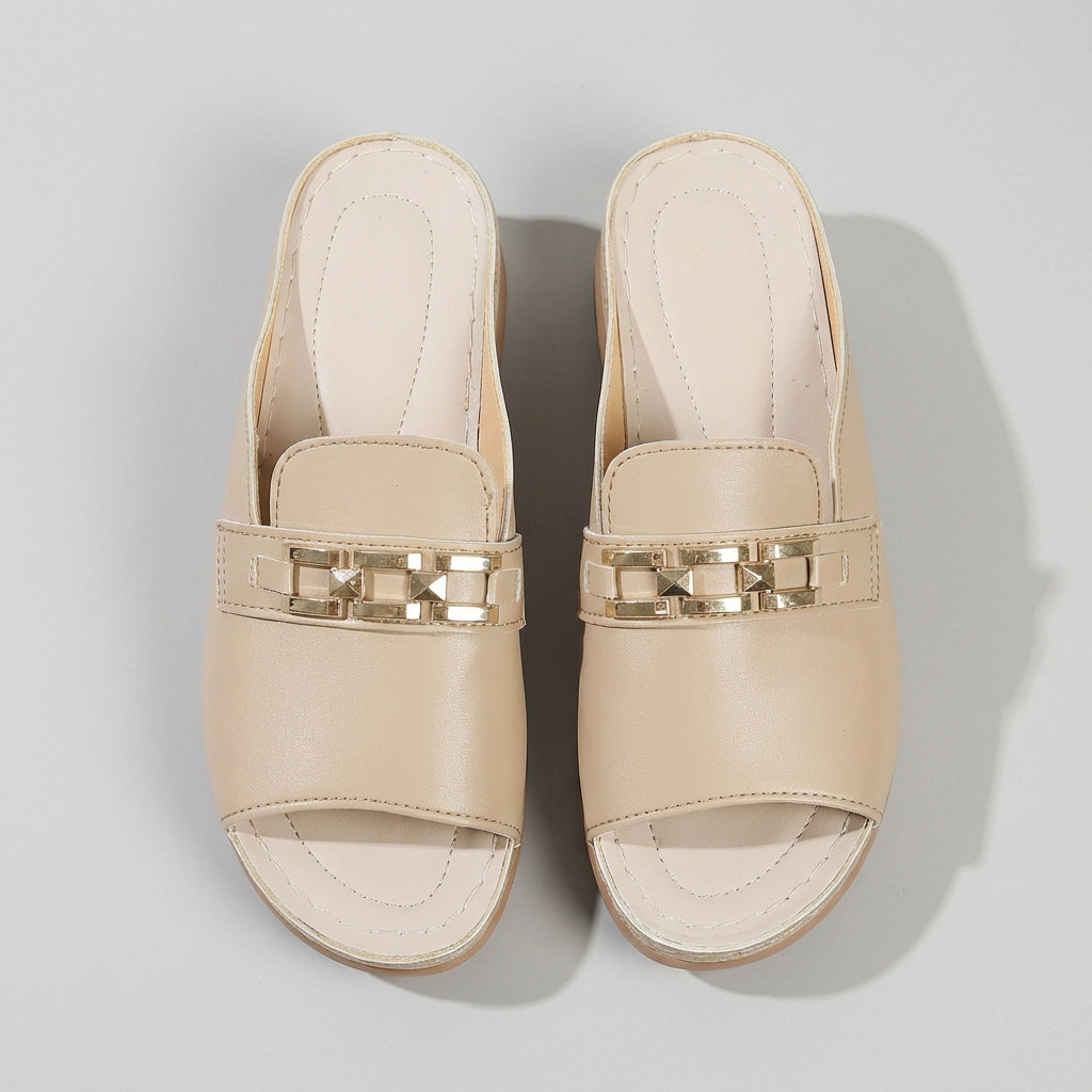 Women's Orthopedic Slip-On Sandals Buckle Detail Block Heel Casual Summer – Kylie - Lolly 
