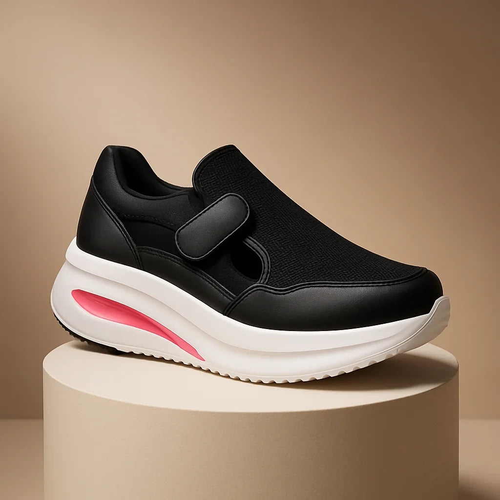Women's Orthopedic Slip-On Walking Shoes Velcro Breathable Arch Support Casual Everyday Comfort Shoes - Lolly 