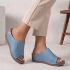 Women's Orthopedic Slip-On Wedge Comfort Slippers Open Toe Casual Summer – Madison - Lolly 