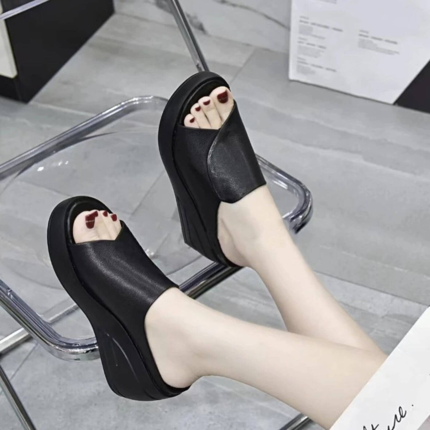 Women's Orthopedic Slip-On Wedge Sandals Cross Strap Open Toe Cushioned Arch Support Casual Summer Beach Everyday Comfortable Walking – Eliza - Lolly 