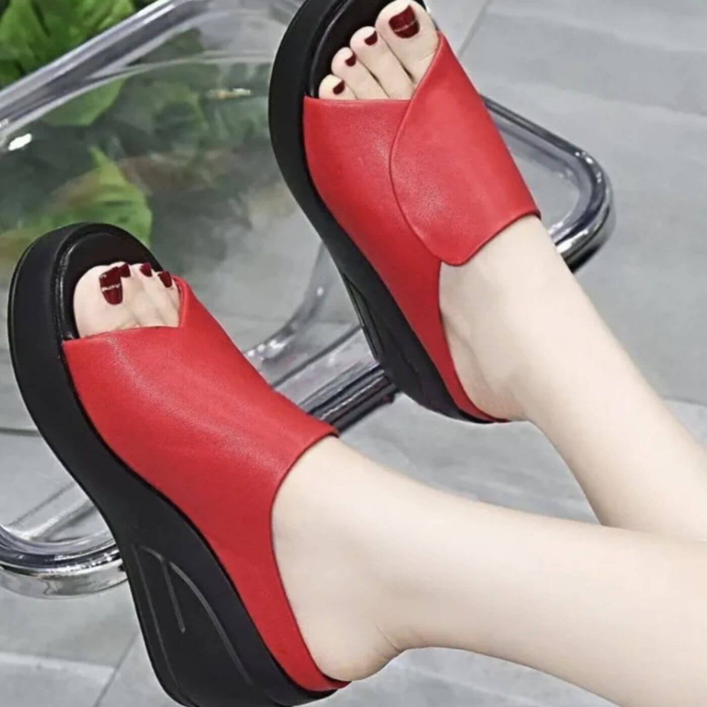 Women's Orthopedic Slip-On Wedge Sandals Cross Strap Open Toe Cushioned Arch Support Casual Summer Beach Everyday Comfortable Walking – Eliza - Lolly 