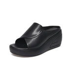 Women's Orthopedic Slip-On Wedge Sandals Cross Strap Open Toe Cushioned Arch Support Casual Summer Beach Everyday Comfortable Walking – Eliza - Lolly 