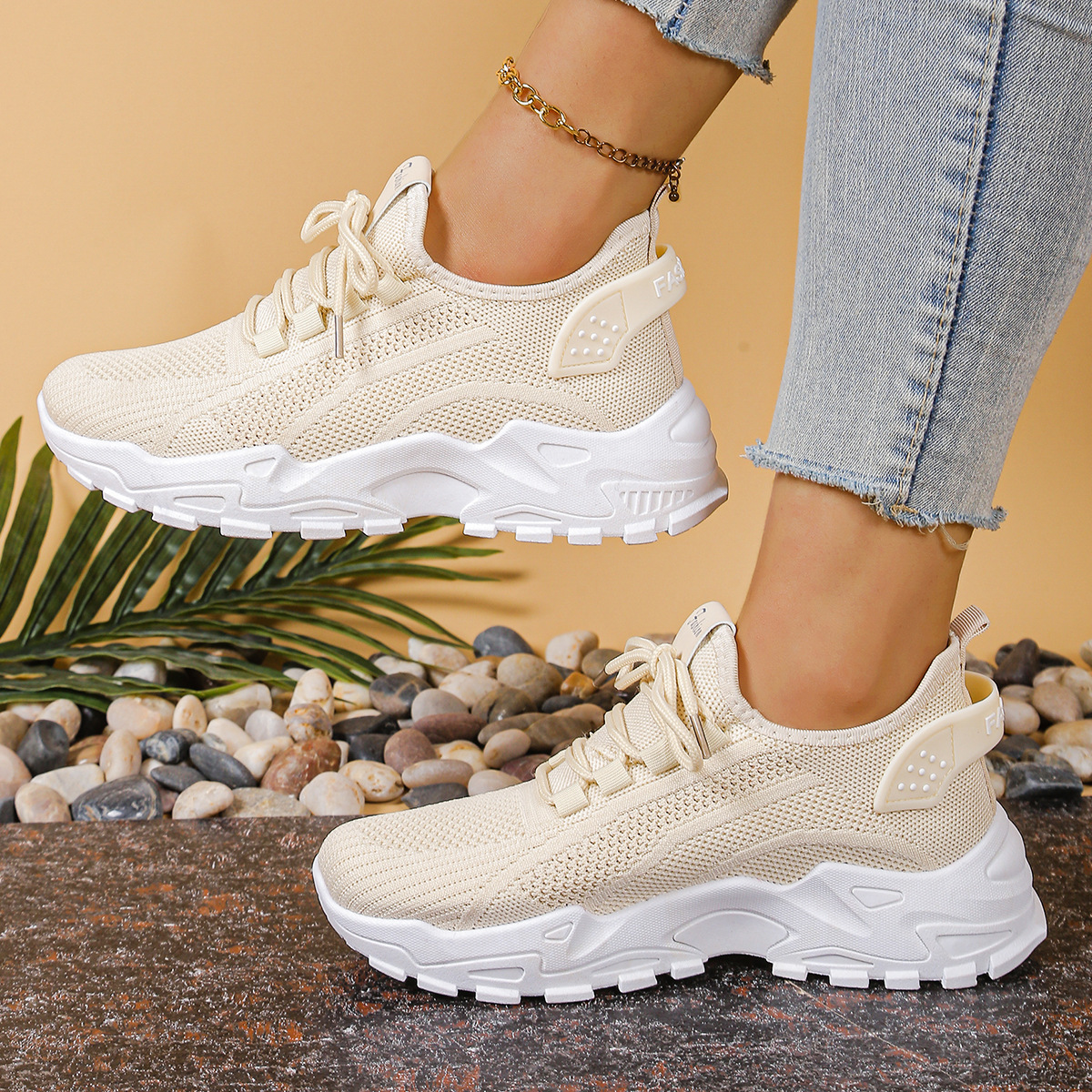 Women's Orthopedic Sneakers Wide Toe Box Arch Support Foot Pain Relief Chunky – Maica - Lolly 