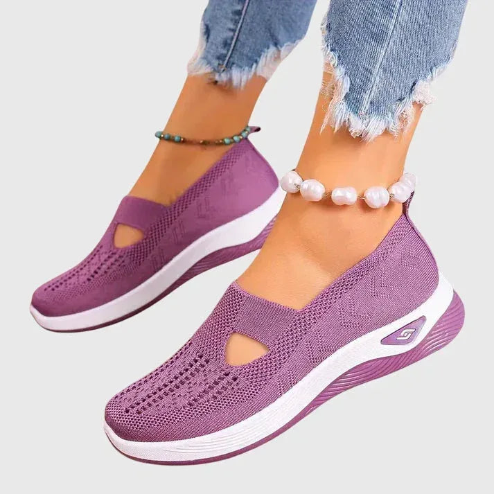 Women's Orthopedic Walking Shoes Cushioned Slip-On Ergonomic Arch Support Everyday Comfort – Lora - Lolly 