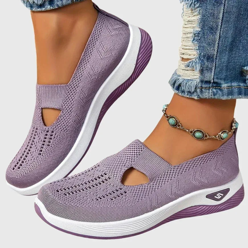 Women's Orthopedic Walking Shoes Cushioned Slip-On Ergonomic Arch Support Everyday Comfort – Lora - Lolly 