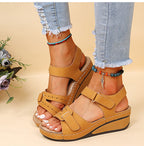 Women's Orthopedic Wedge Sandals Adjustable Strap Open Toe Arch Support Casual Summer Shoes – Alfreda - Lolly 