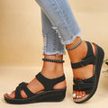 Women's Orthopedic Wedge Sandals Adjustable Strap Open Toe Arch Support Casual Summer Shoes – Alfreda - Lolly 