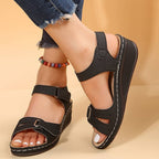 Women's Orthopedic Wedge Sandals Adjustable Strap Open Toe Arch Support Casual Summer Shoes – Alfreda - Lolly 