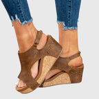 Women's Orthopedic Wedge Sandals Cushioned Insole Adjustable Buckle All-Day Comfort – Adela - Lolly 