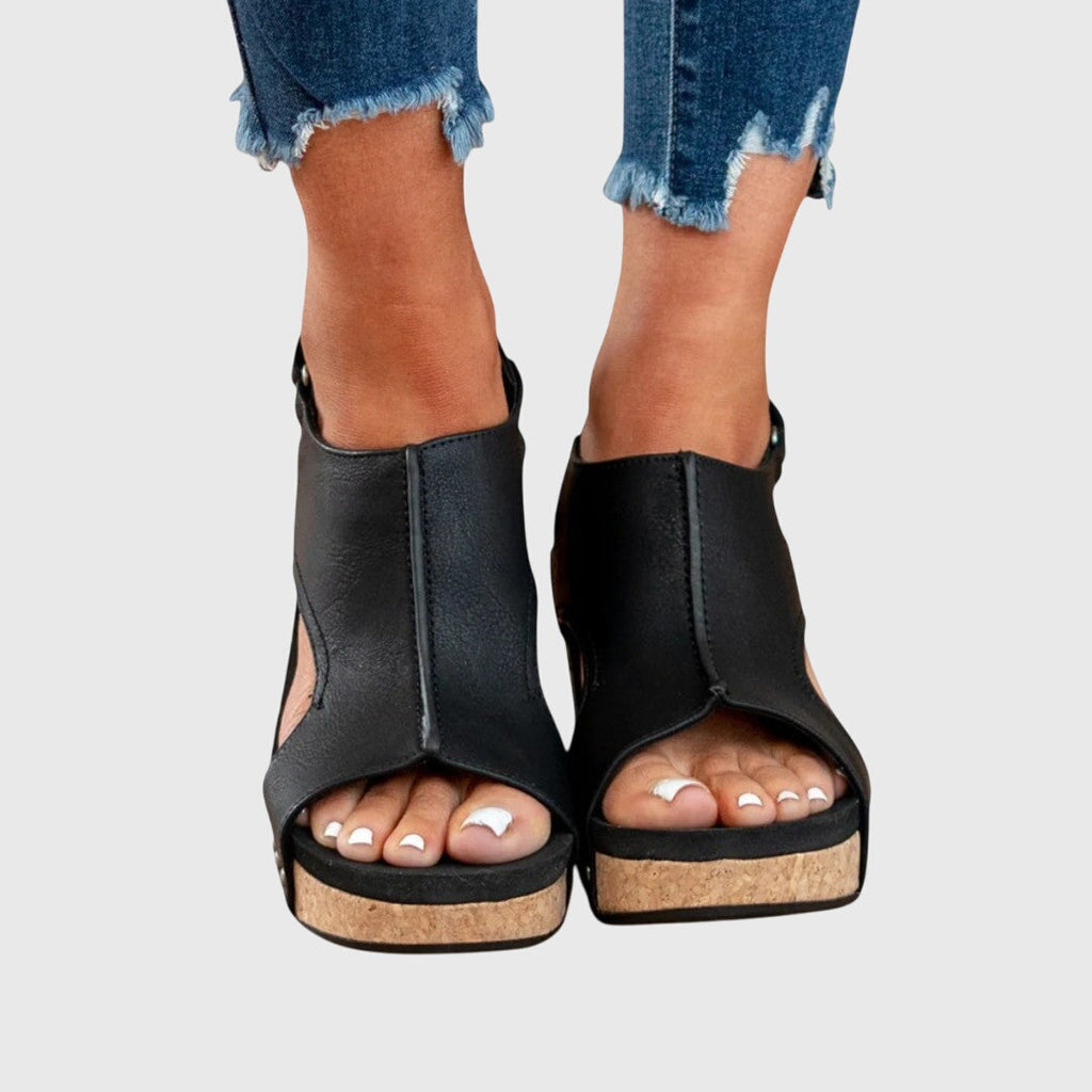 Women's Orthopedic Wedge Sandals Cushioned Insole Adjustable Buckle All-Day Comfort – Adela - Lolly 
