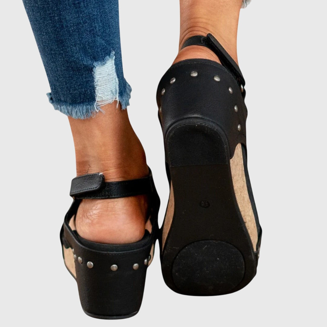 Women's Orthopedic Wedge Sandals Cushioned Insole Adjustable Buckle All-Day Comfort – Adela - Lolly 