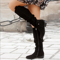 Women's Over-the-Knee Slouch Boots Side Zip Block Heel Casual Winter - Lolly 