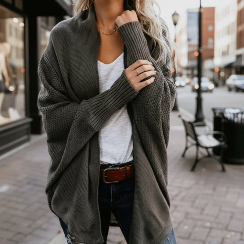 Women's Oversized Batwing Knitted Cardigan Open Front Boho Casual Everyday Sweater Outerwear – Mult - Lolly 