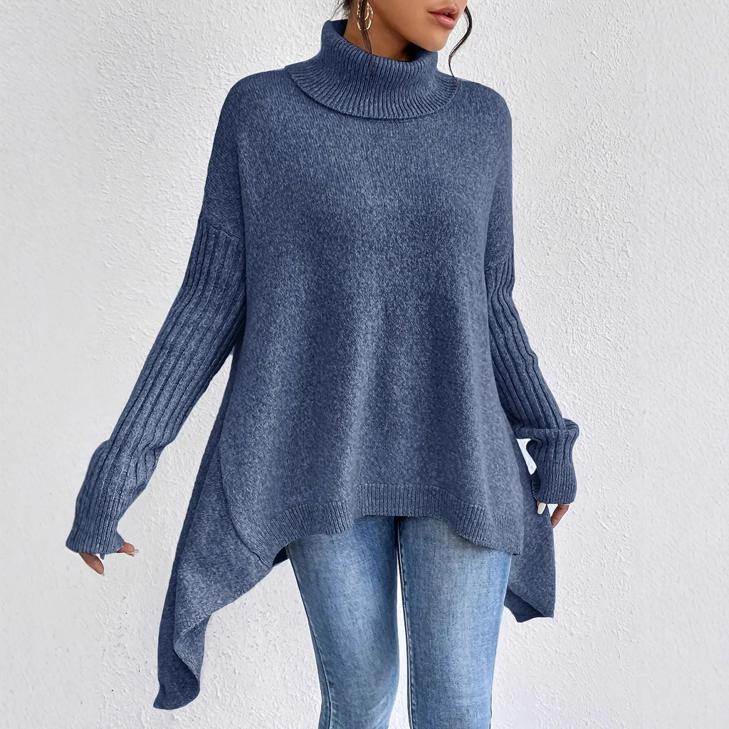 Women's Oversized Cashmere Turtleneck Sweater Loose Warm Soft Knit Casual Winter Cozy – Ella - Lolly 