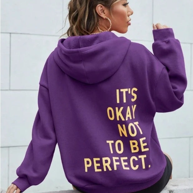 Women's Oversized Graphic Hoodie Casual Pullover Motivational Print Sweatshirt - Lolly 