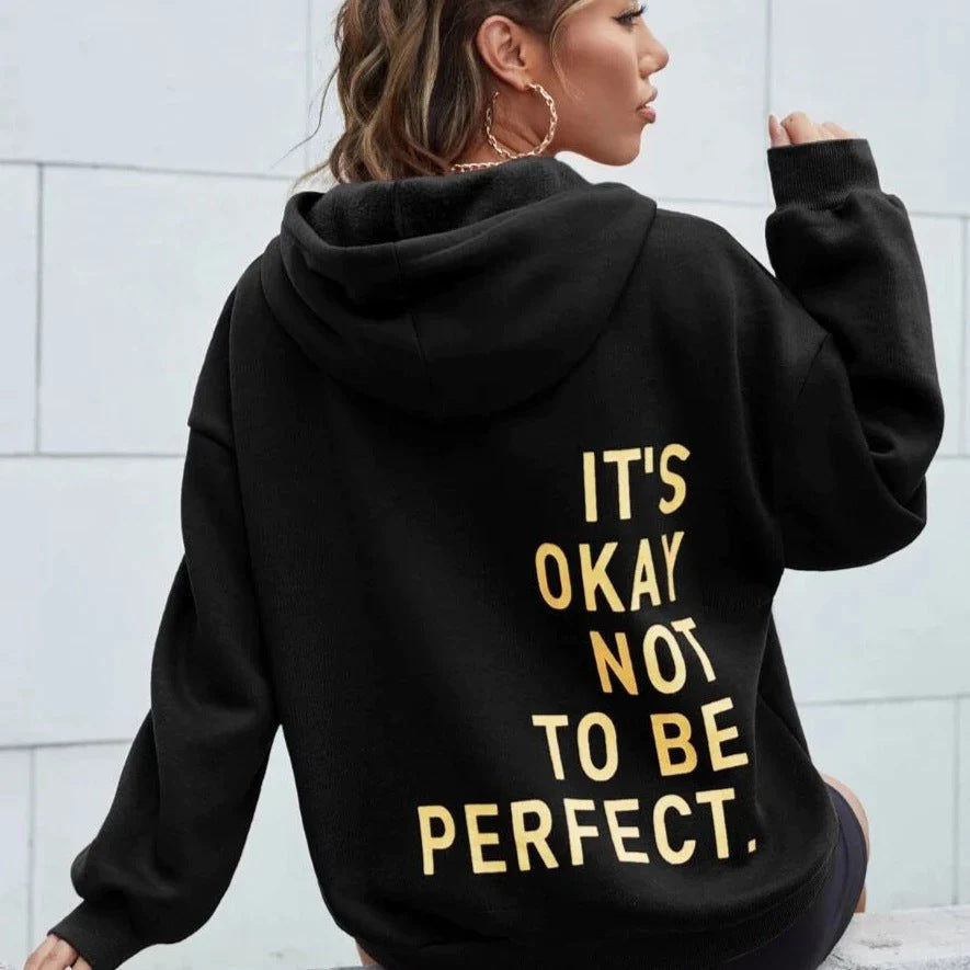 Women's Oversized Graphic Hoodie Casual Pullover Motivational Print Sweatshirt - Lolly 