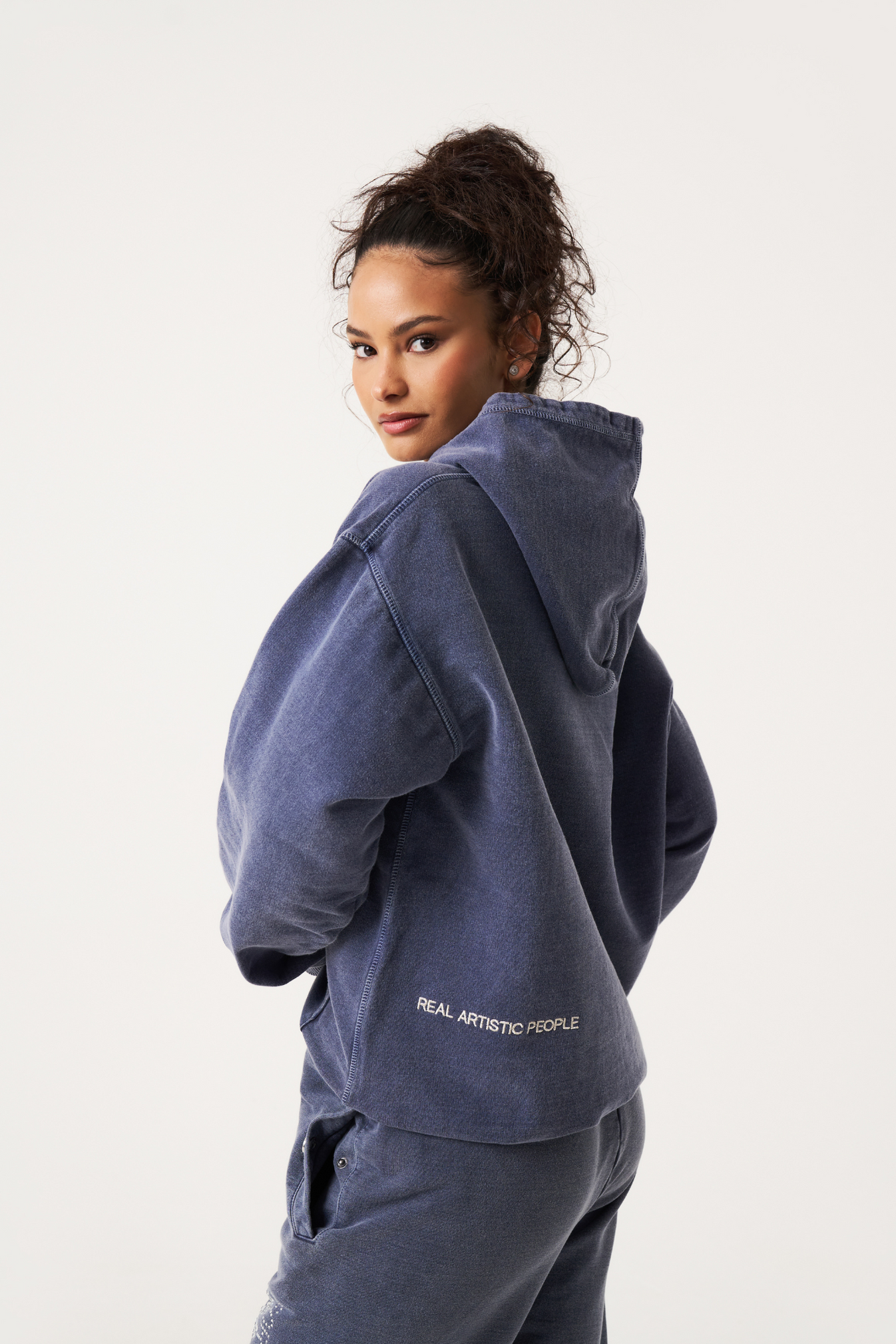 Women's Oversized Graphic Hoodie Rhinestone Streetwear Casual Pullover - Lolly 