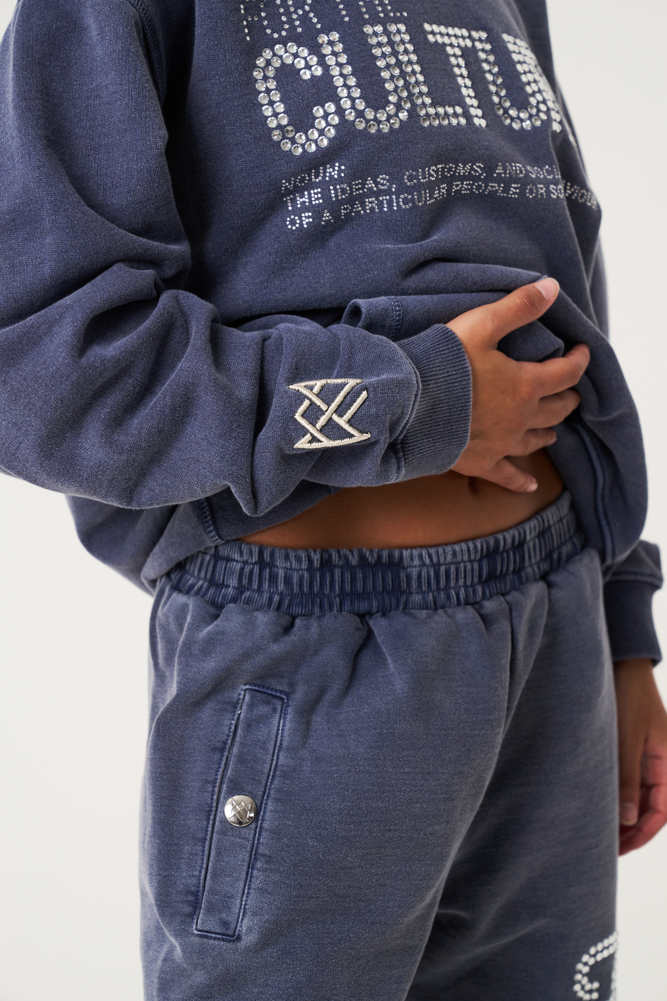 Women's Oversized Graphic Hoodie Rhinestone Streetwear Casual Pullover - Lolly 