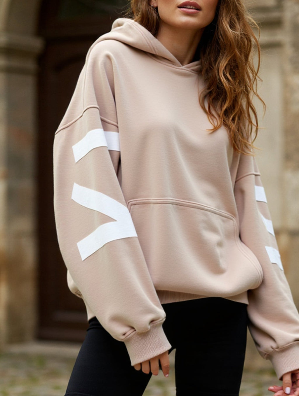 Women's Oversized Graphic Letter Hoodie Casual Streetwear Everyday Cozy Loose Fit Pullover Sweatshirt – Blue Grey - Lolly 