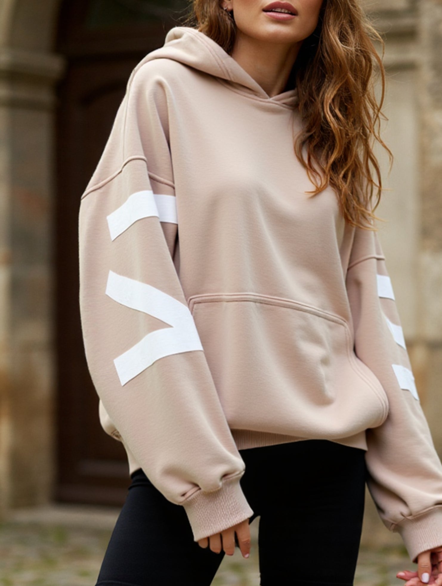 Women's Oversized Graphic Letter Hoodie Casual Streetwear Everyday Cozy Loose Fit Pullover Sweatshirt – Blue Grey - Lolly 
