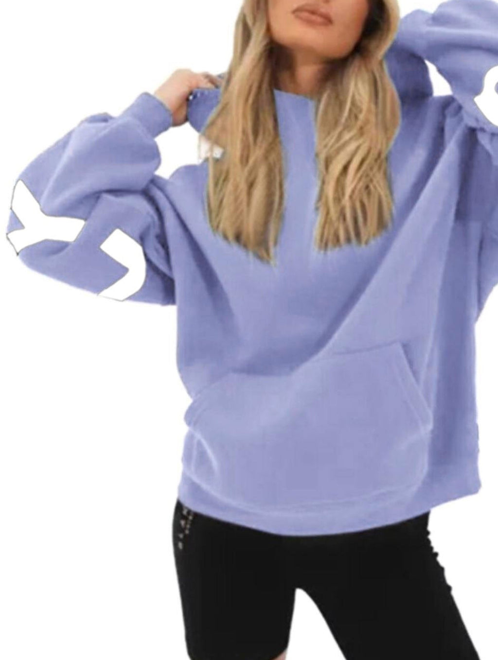 Women's Oversized Graphic Letter Hoodie Casual Streetwear Everyday Cozy Loose Fit Pullover Sweatshirt – Blue Grey - Lolly 
