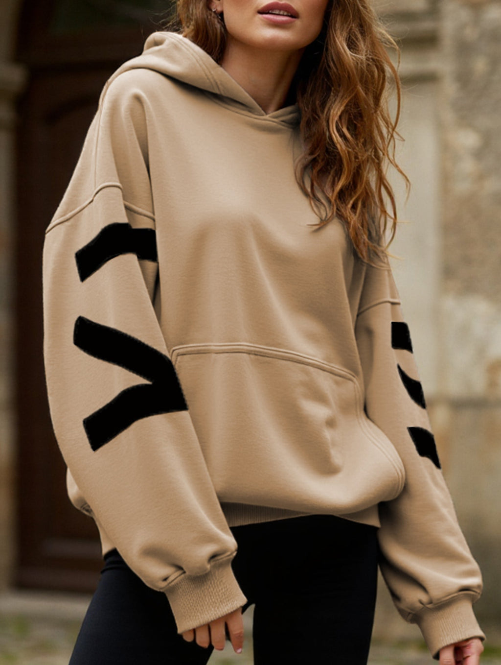 Women's Oversized Graphic Letter Hoodie Casual Streetwear Everyday Cozy Loose Fit Pullover Sweatshirt – Blue Grey - Lolly 