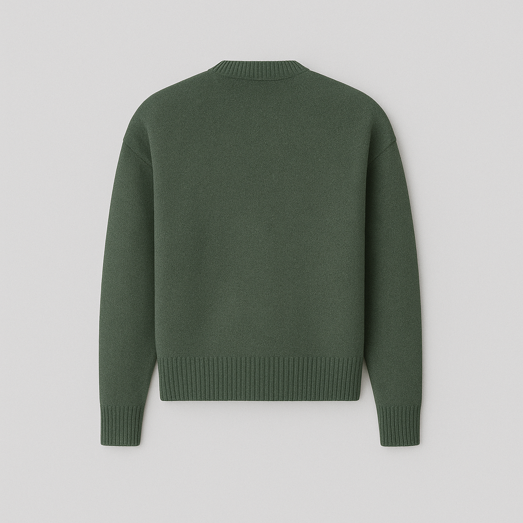 Women's Oversized Heart Ace Logo Knit Sweater Casual Everyday Cozy Streetwear Smart Casual Gift – Anely Cream Black Green - Lolly 