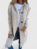 Women's Oversized Hooded Cardigan Long Knit Button-Front Cozy Casual Winter - Lolly 