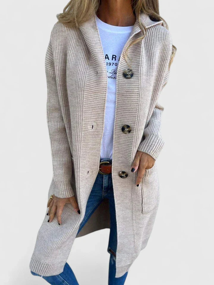 Women's Oversized Hooded Cardigan Long Knit Button-Front Cozy Casual Winter - Lolly 