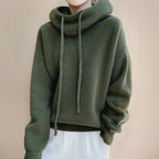 Women's Oversized Hooded Turtleneck Sweater Chunky Knit Pullover Casual Winter - Lolly 