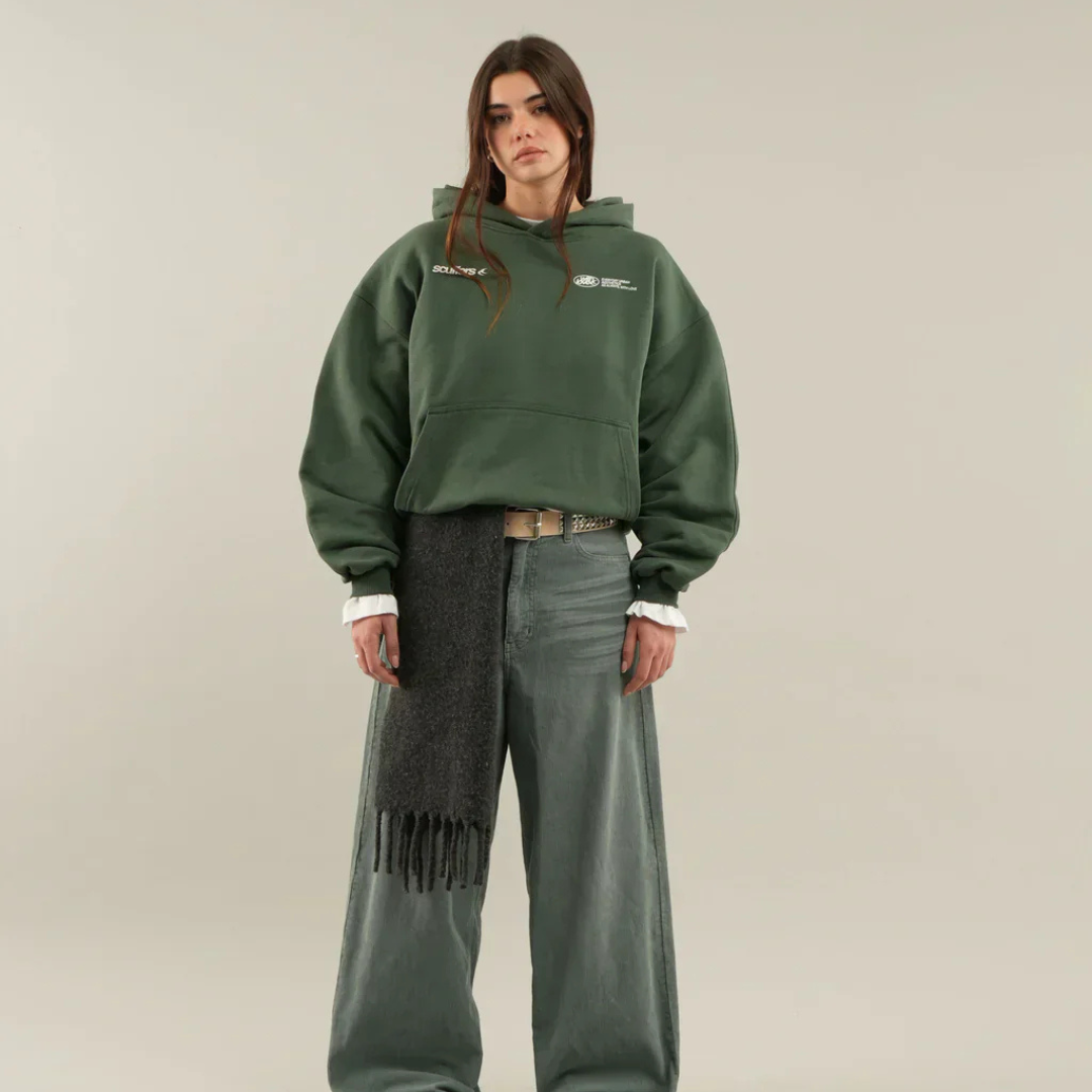 Women's Oversized Hoodie Pullover Cropped Casual Streetwear - Lolly 