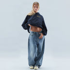 Women's Oversized Hoodie Pullover Cropped Casual Streetwear - Lolly 