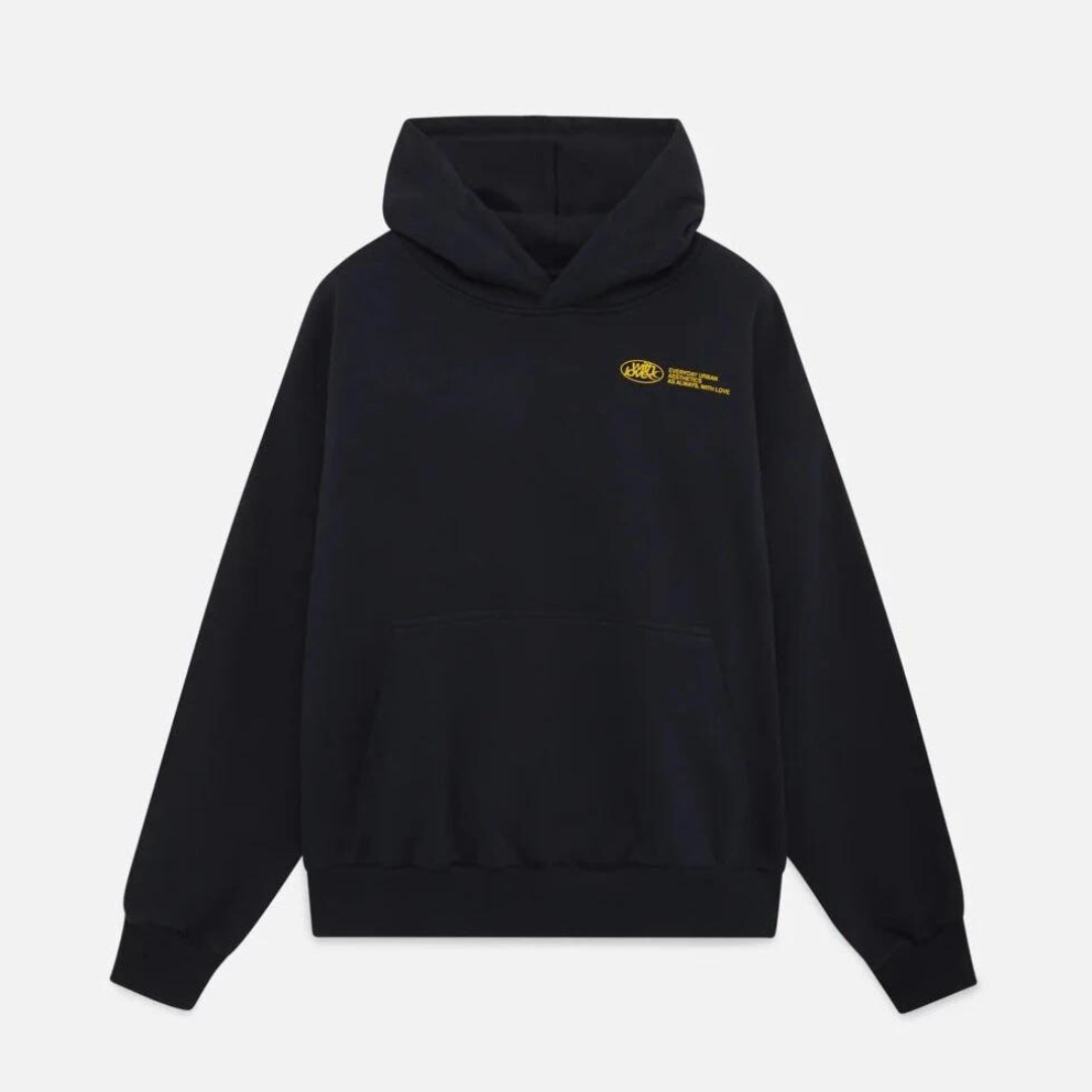 Women's Oversized Hoodie With Love Graphic Print Fleece Streetwear Casual Everyday Sweatshirt – Black - Lolly 