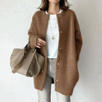 Women's Oversized Knit Cardigan Long Open Front Casual Winter Cozy Sweater - Lolly 
