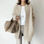 Women's Oversized Knit Cardigan Long Open Front Casual Winter Cozy Sweater - Lolly 