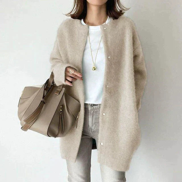 Women's Oversized Knit Cardigan Long Open Front Casual Winter Cozy Sweater - Lolly 