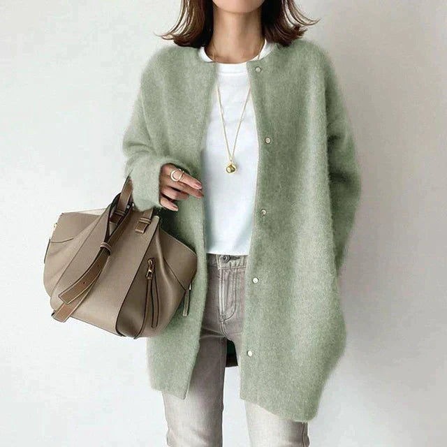 Women's Oversized Knit Cardigan Long Open Front Casual Winter Cozy Sweater - Lolly 