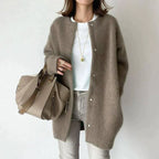 Women's Oversized Knit Cardigan Long Open Front Casual Winter Cozy Sweater - Lolly 