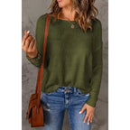 Women's Oversized Knit Pullover Sweater Casual Long Sleeve Crew Neck - Lolly 