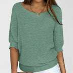 Women's Oversized Knit Sweater Batwing Sleeve Casual Pullover - Lolly 