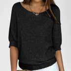 Women's Oversized Knit Sweater Batwing Sleeve Casual Pullover - Lolly 