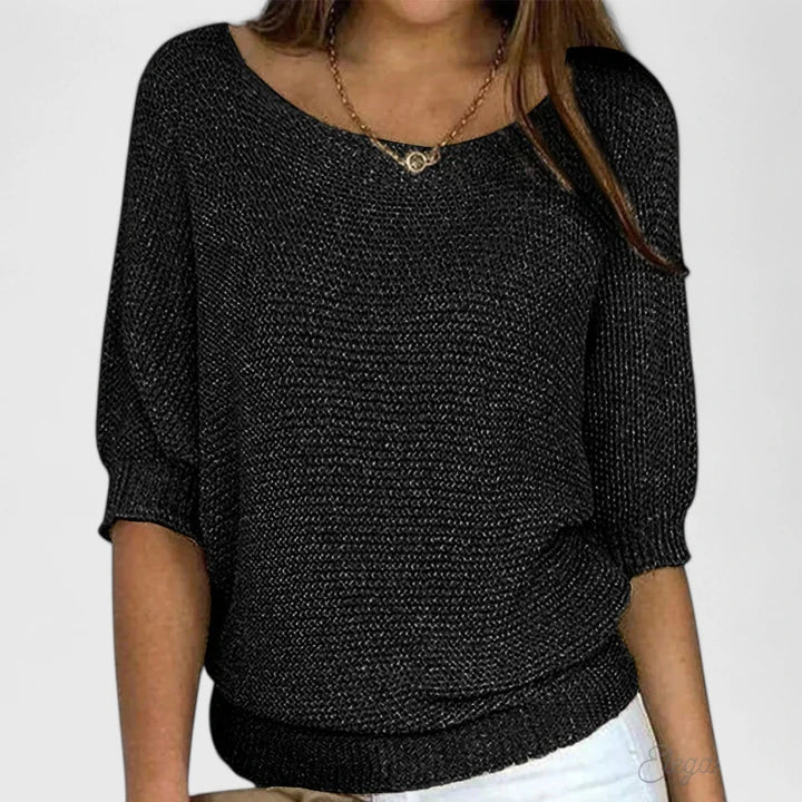 Women's Oversized Knit Sweater Batwing Sleeve Casual Pullover - Lolly 