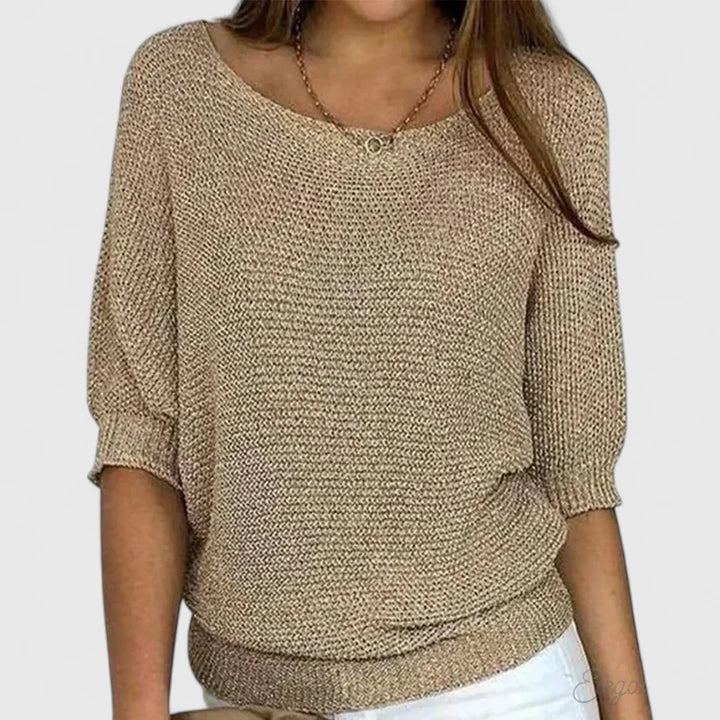 Women's Oversized Knit Sweater Batwing Sleeve Casual Pullover - Lolly 