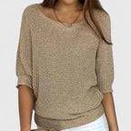 Women's Oversized Knit Sweater Batwing Sleeve Casual Pullover - Lolly 