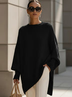 Women's Oversized Knit Sweater Batwing Sleeve Pullover Casual Winter - Lolly 