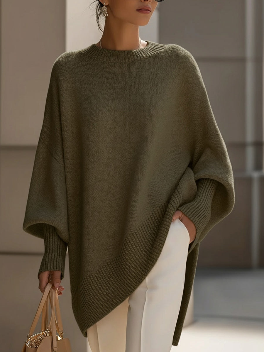 Women's Oversized Knit Sweater Batwing Sleeve Pullover Casual Winter - Lolly 