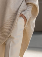 Women's Oversized Knit Sweater Batwing Sleeve Pullover Casual Winter - Lolly 