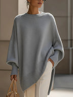 Women's Oversized Knit Sweater Batwing Sleeve Pullover Casual Winter - Lolly 
