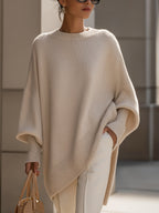 Women's Oversized Knit Sweater Batwing Sleeve Pullover Casual Winter - Lolly 